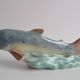 Art Deco Sculpture Trout by Ditmar Urbach Znojmo factory, Czechoslovakia, 1940s.