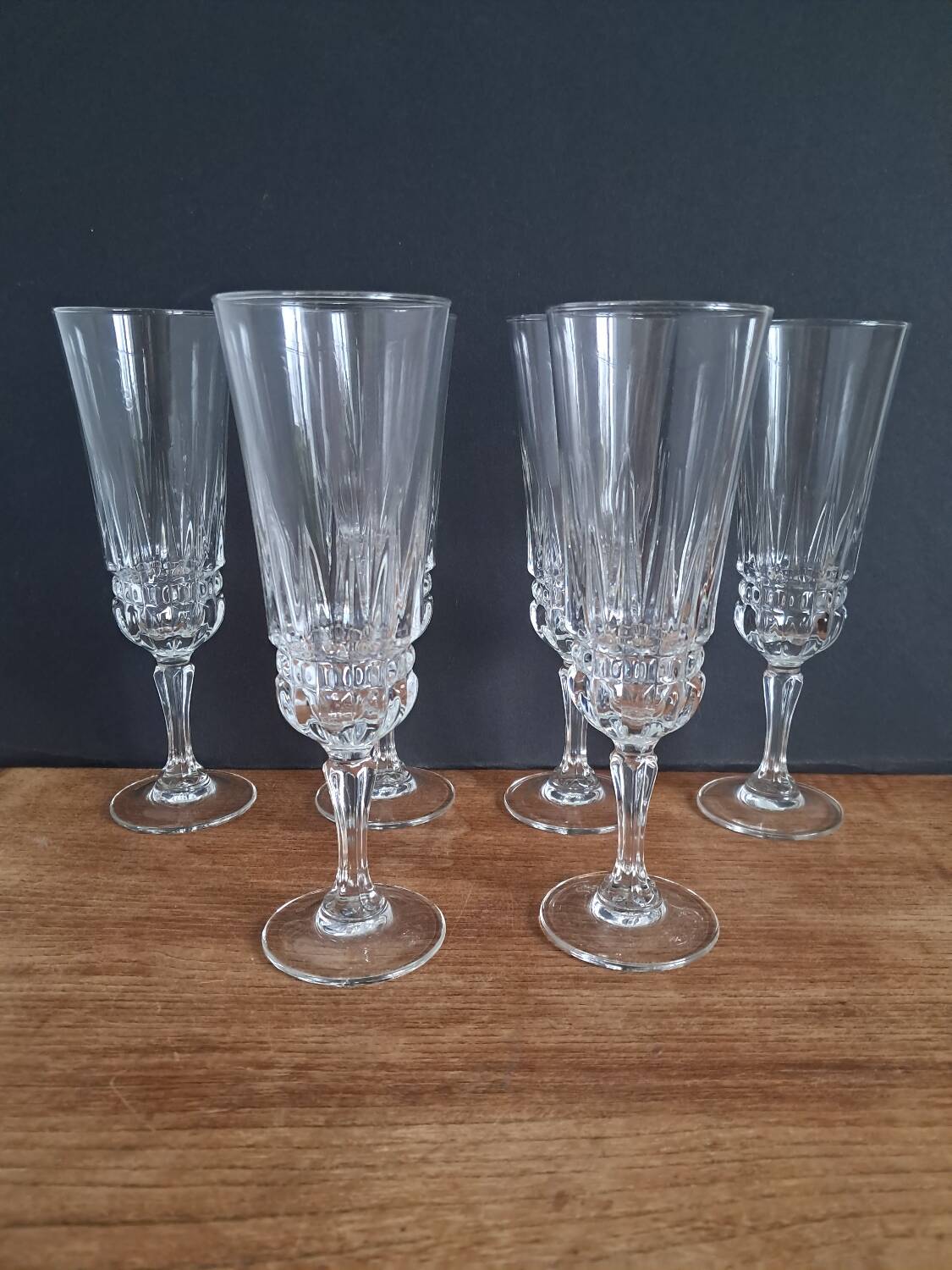 6 Luminarc Emperor champagne flutes from the 1970s