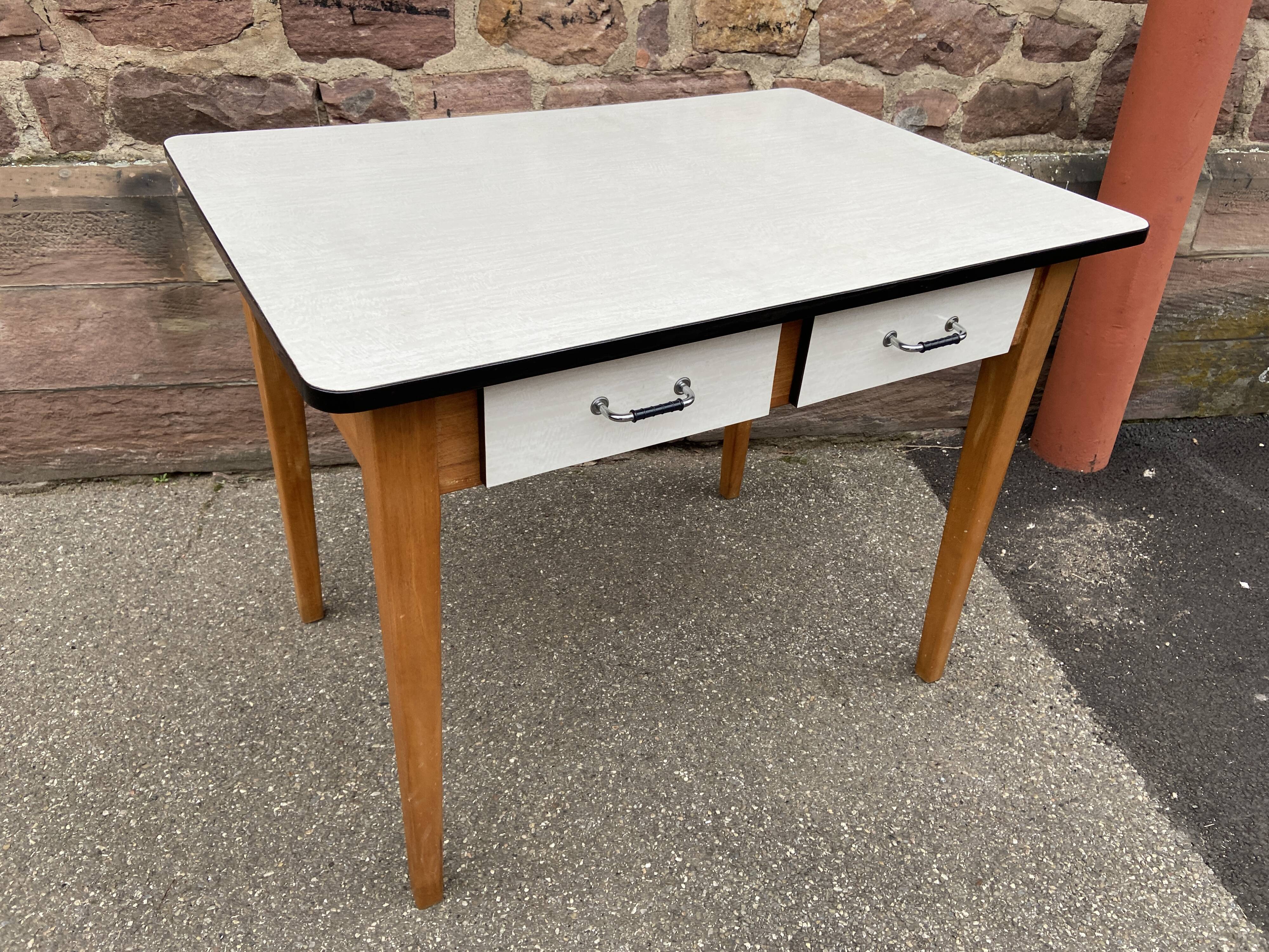 Vintage kitchen table wood & formica 60
