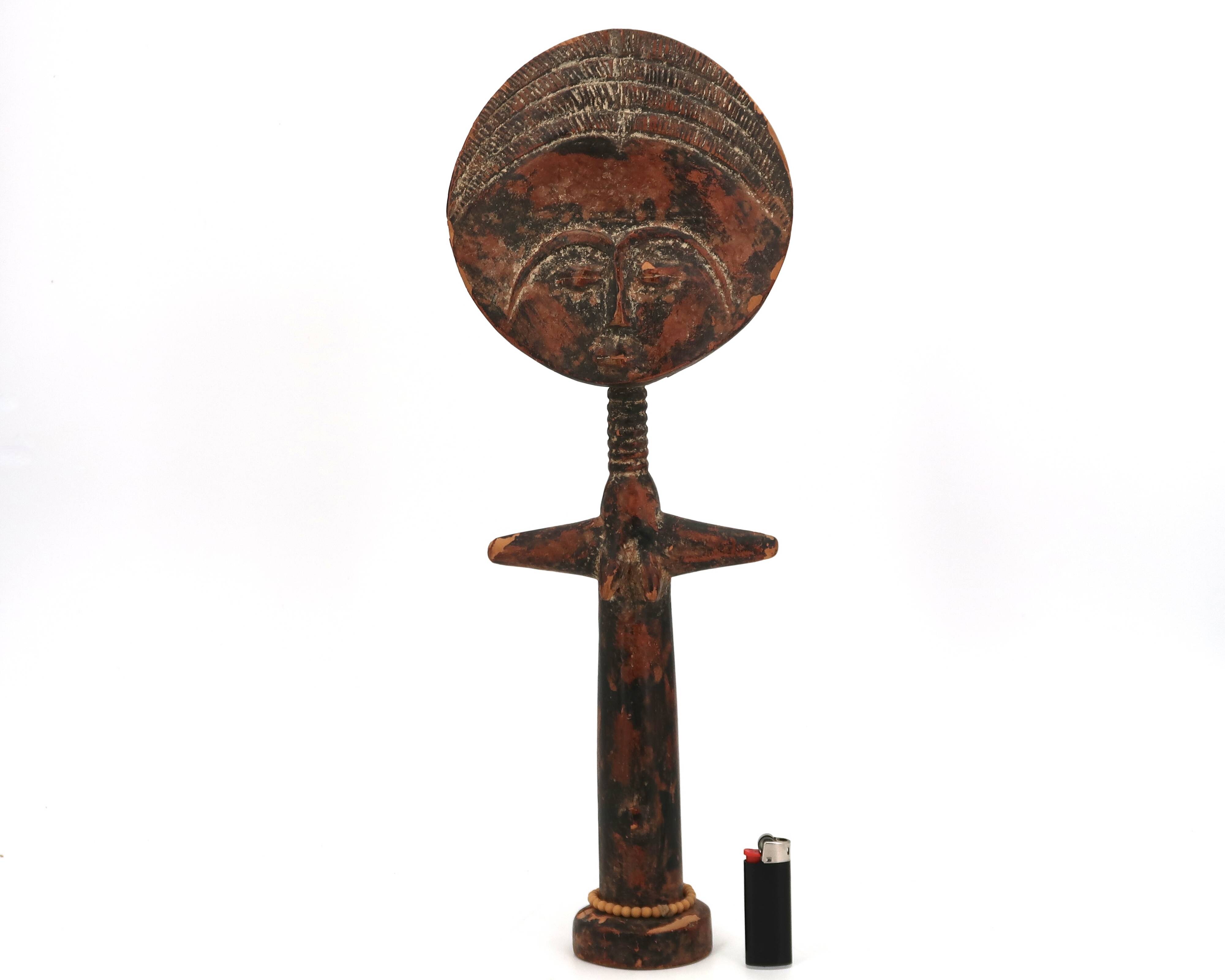 Ashanti Akuaba African Art Statue from Ghana, wooden, 1980s.