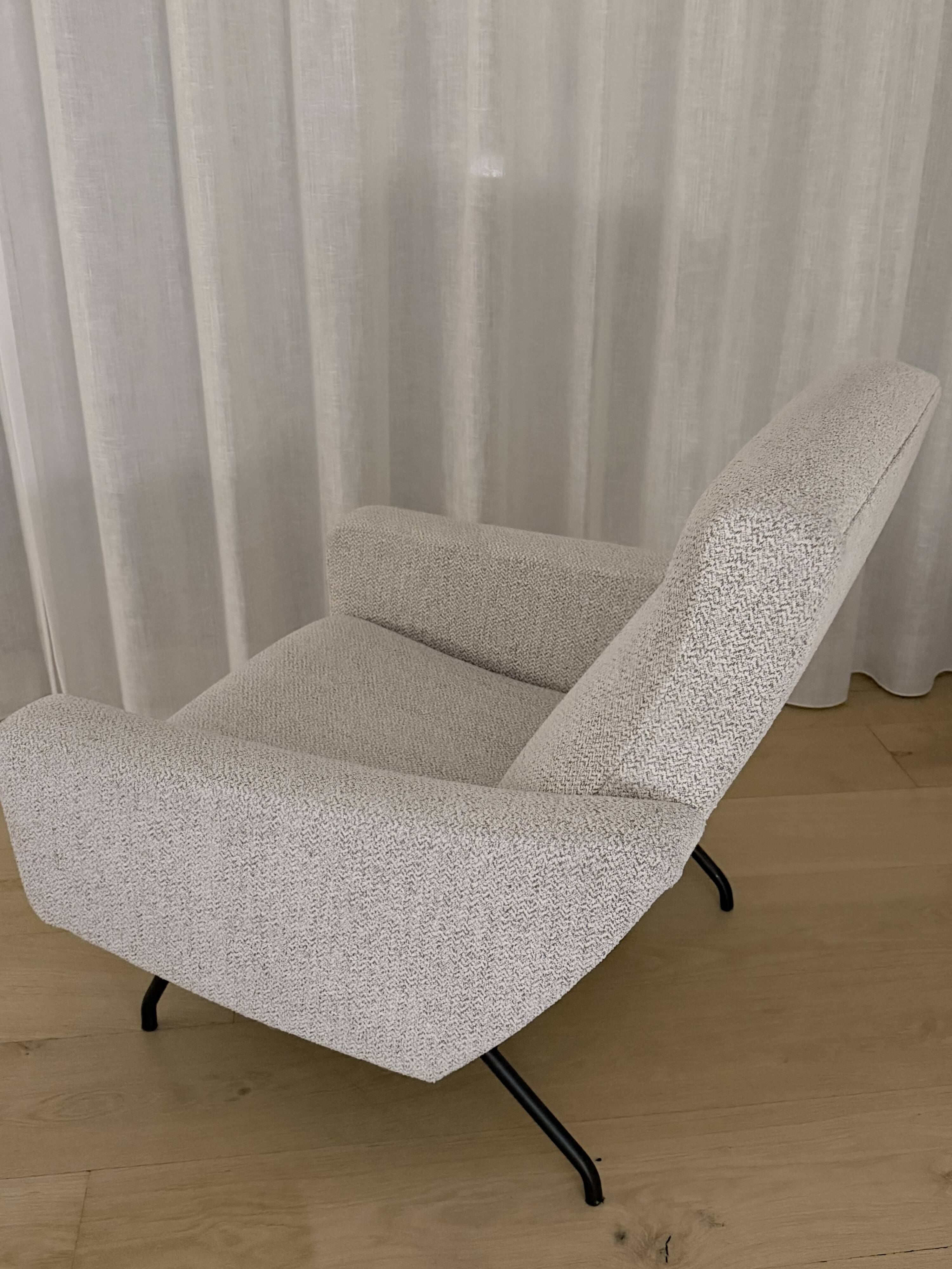 2 armchairs Joseph André Motte 1955 renovated