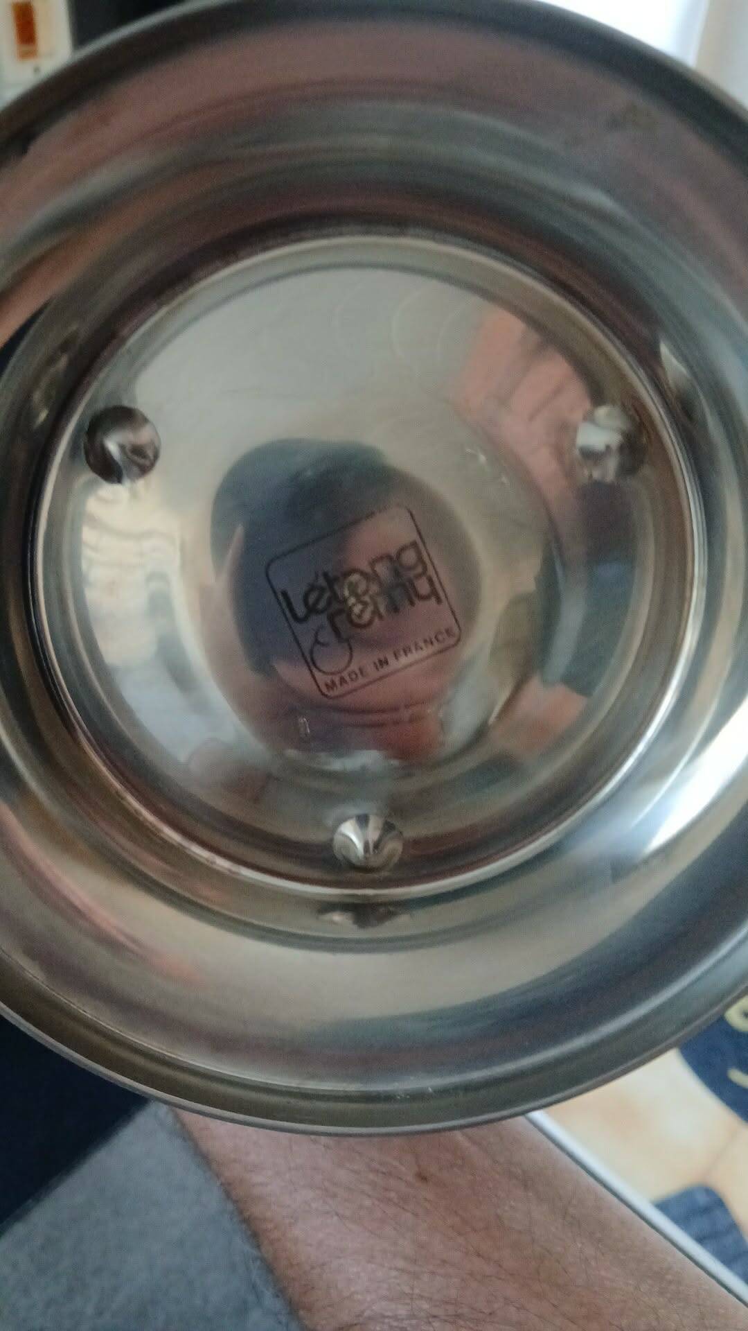 Vintage stainless steel and brass champagne bucket - Létang & Rémy