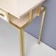 Postmodern pale pink formica and brass console with wall mirror, italy