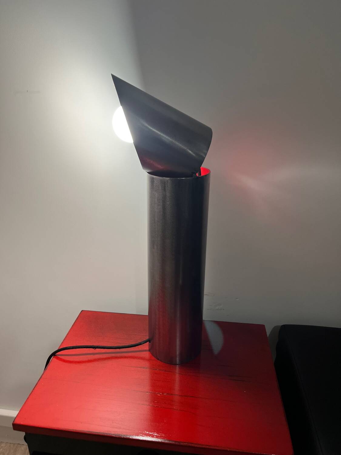 Brushed steel lamp