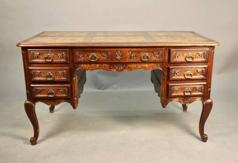 Double-sided desk with drawers