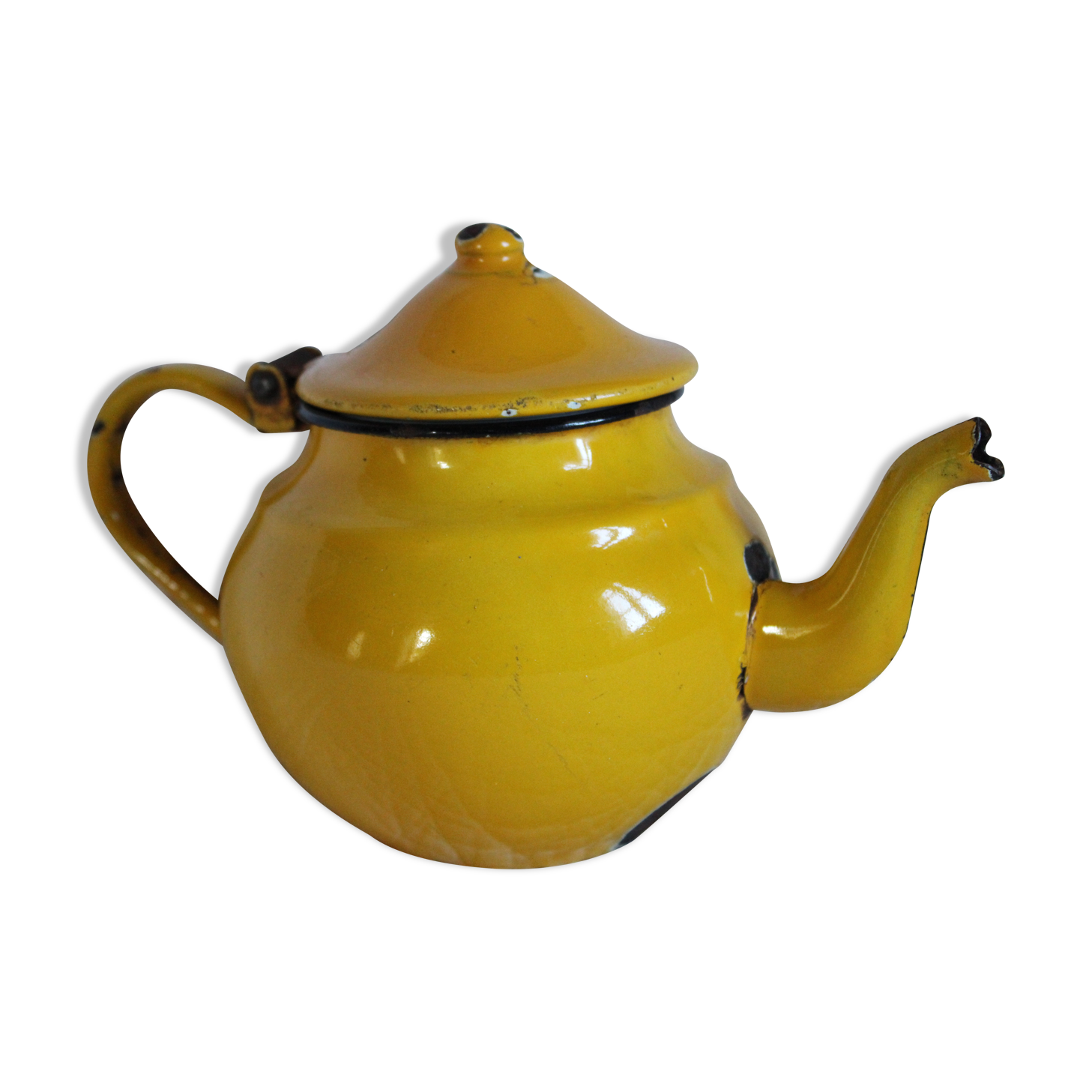 Ancient enamelled teapot