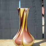 Italian opaline vase, flower pot, flower vase, blown glass, retro, interior decoration