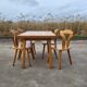 Vintage dining set - blond oak 1970s - extendable table and 4 chairs