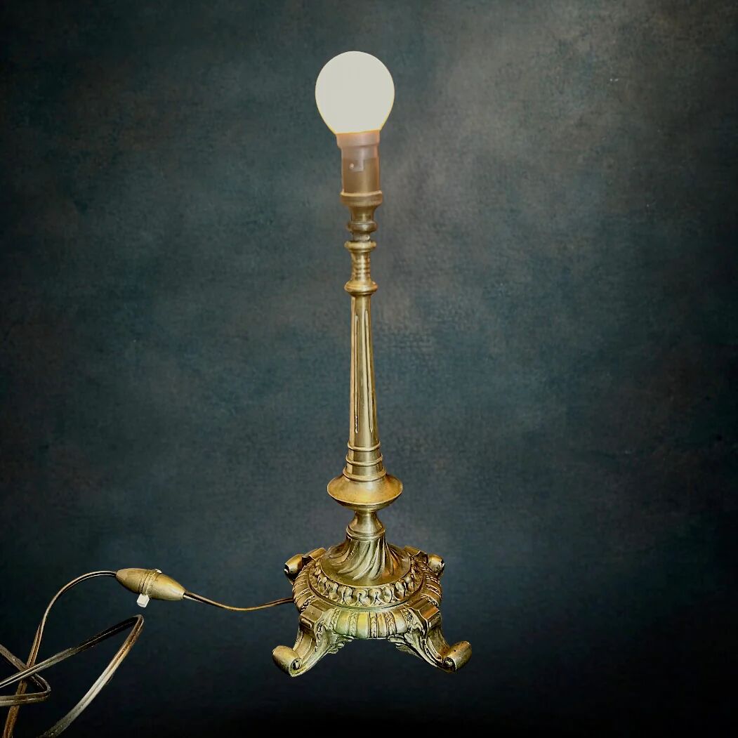 Antique lamp base in gilded bronze, Louis XVI style – 1950s