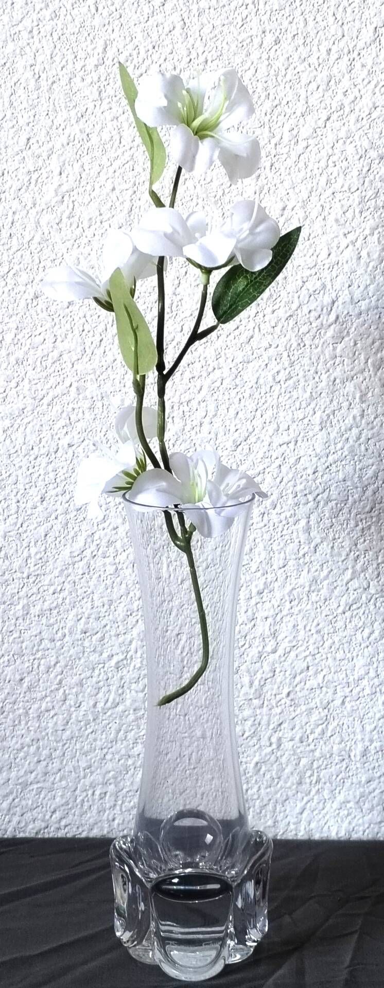 Vintage trumpet vase in crystal signed Daum France 21cm