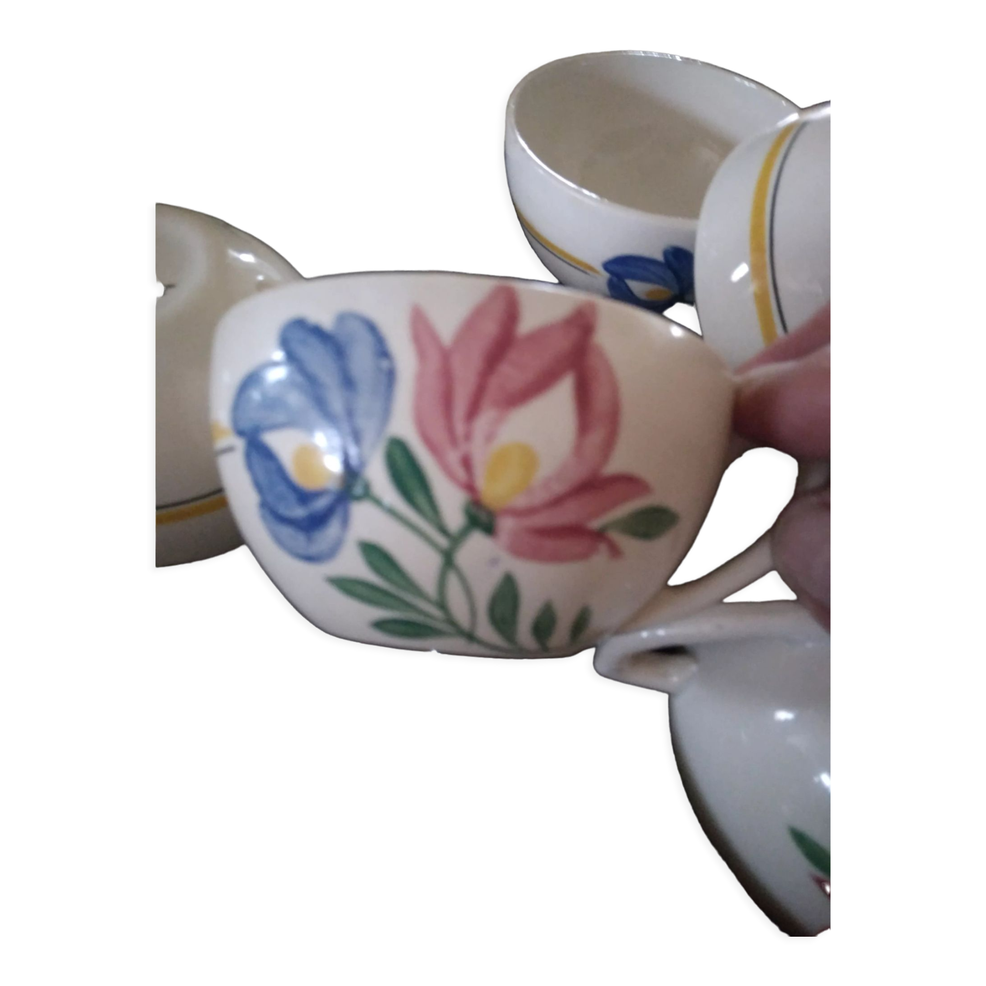 Tasses faience DIgoin début 20 e modèle Dunkerque