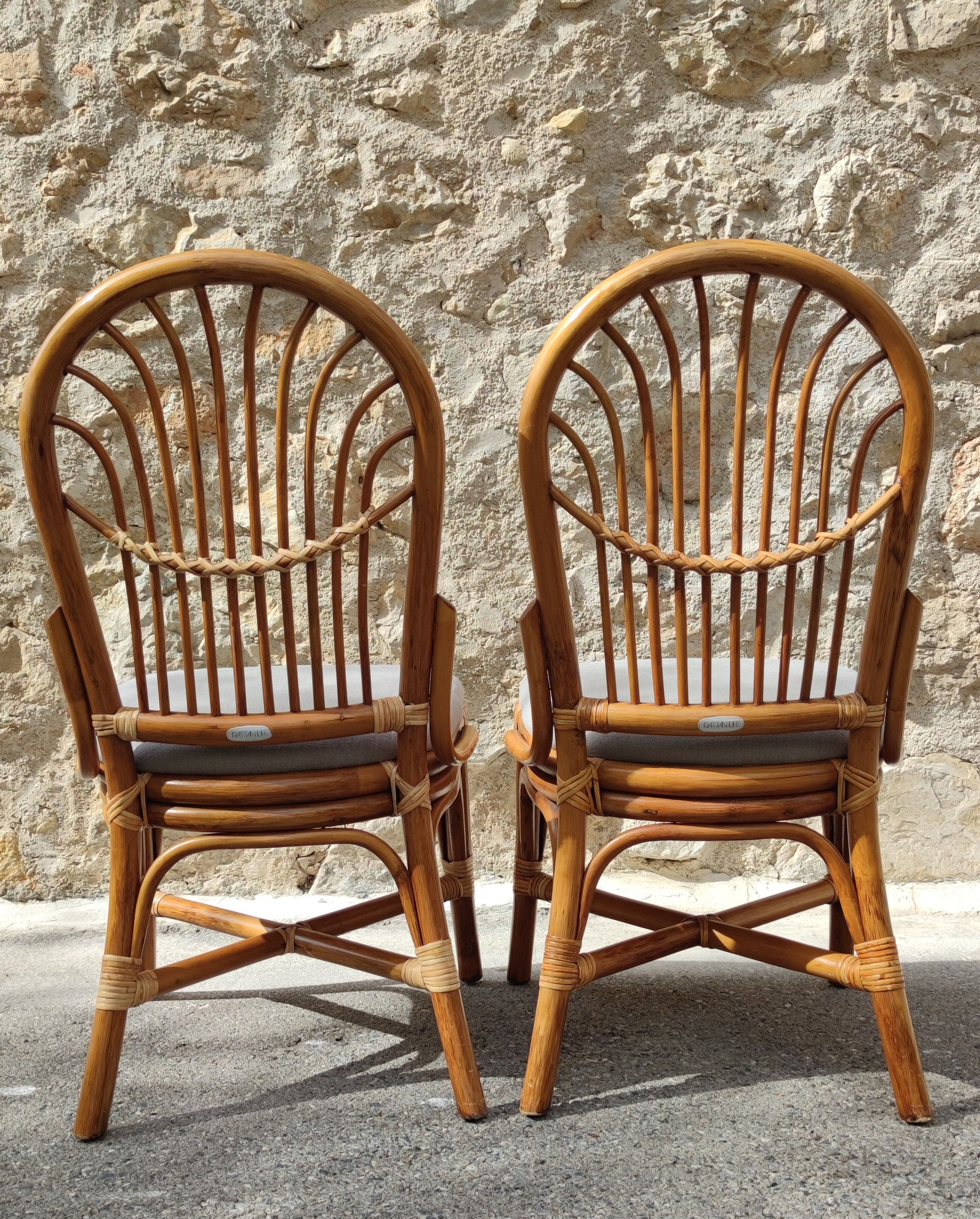 Chaises rotin et bambou