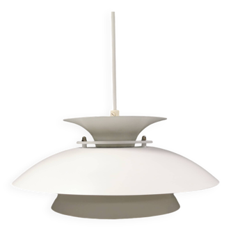 White hanging lamp from the 1980s, produced by Form-Light Denmark.