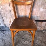 Old vintage baumann light wood bistro chair #a566