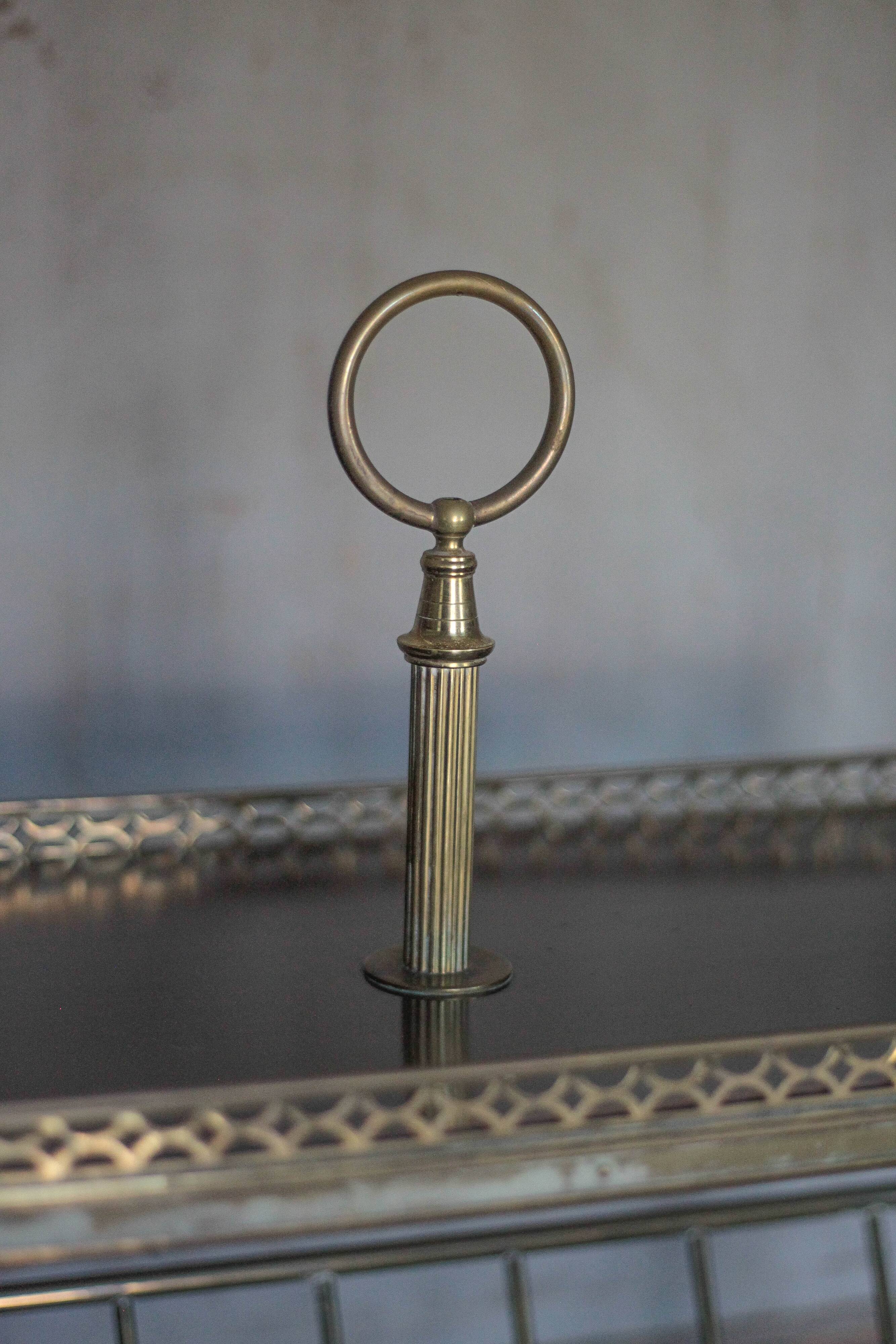 Magazine rack Vintage shelf, side table, brass magazine rack table