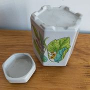 Pot à thé herboristerie vintage motifs végétaux