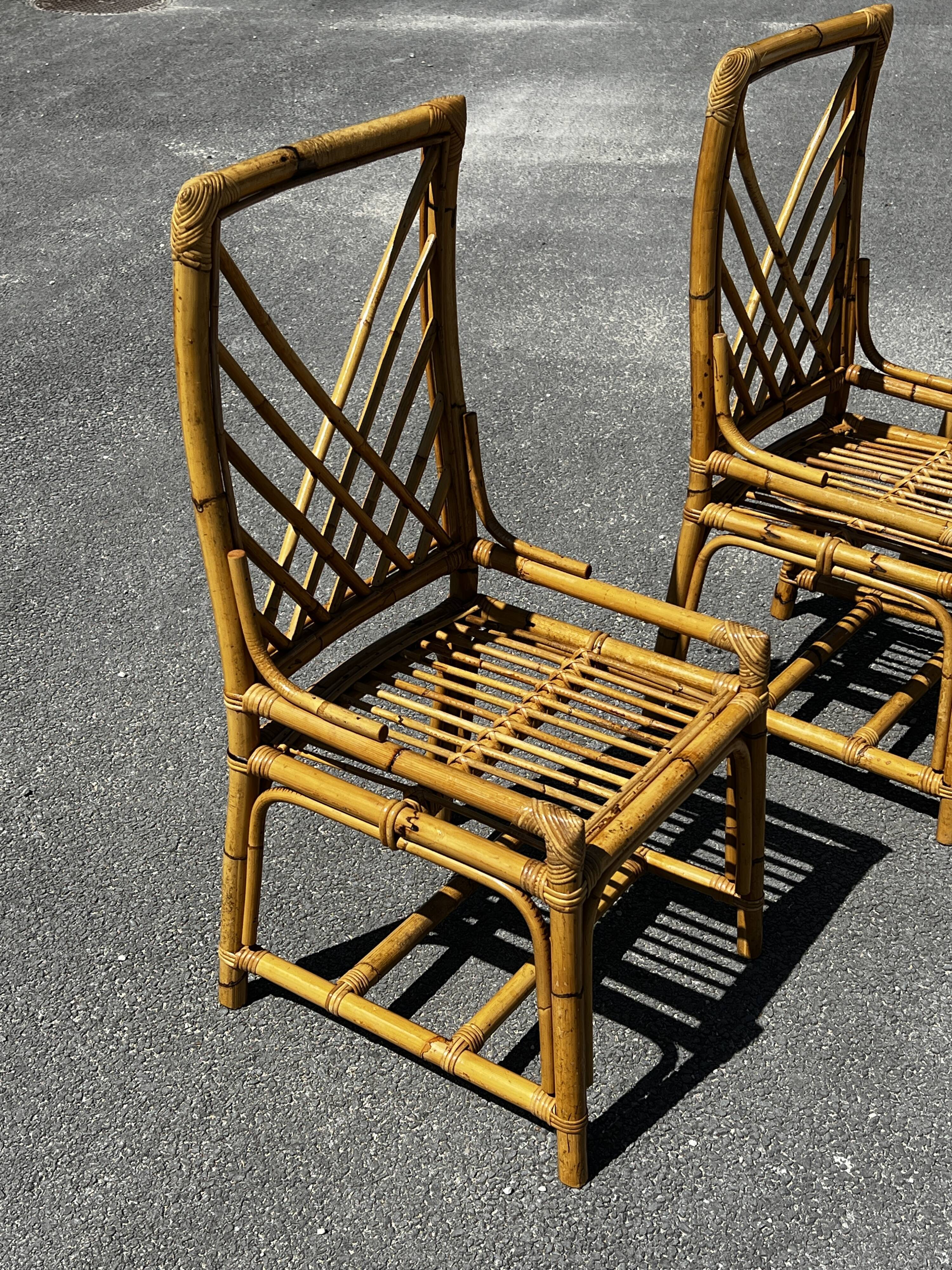 Lot De Chaises Habitat En Bambou – Noires Et Naturelles, Contemporaines, Salle à Manger