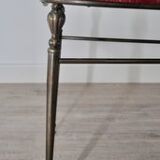 Chaises d'appoint chiavarine style régence hollywood en laiton et velours, set de 2
