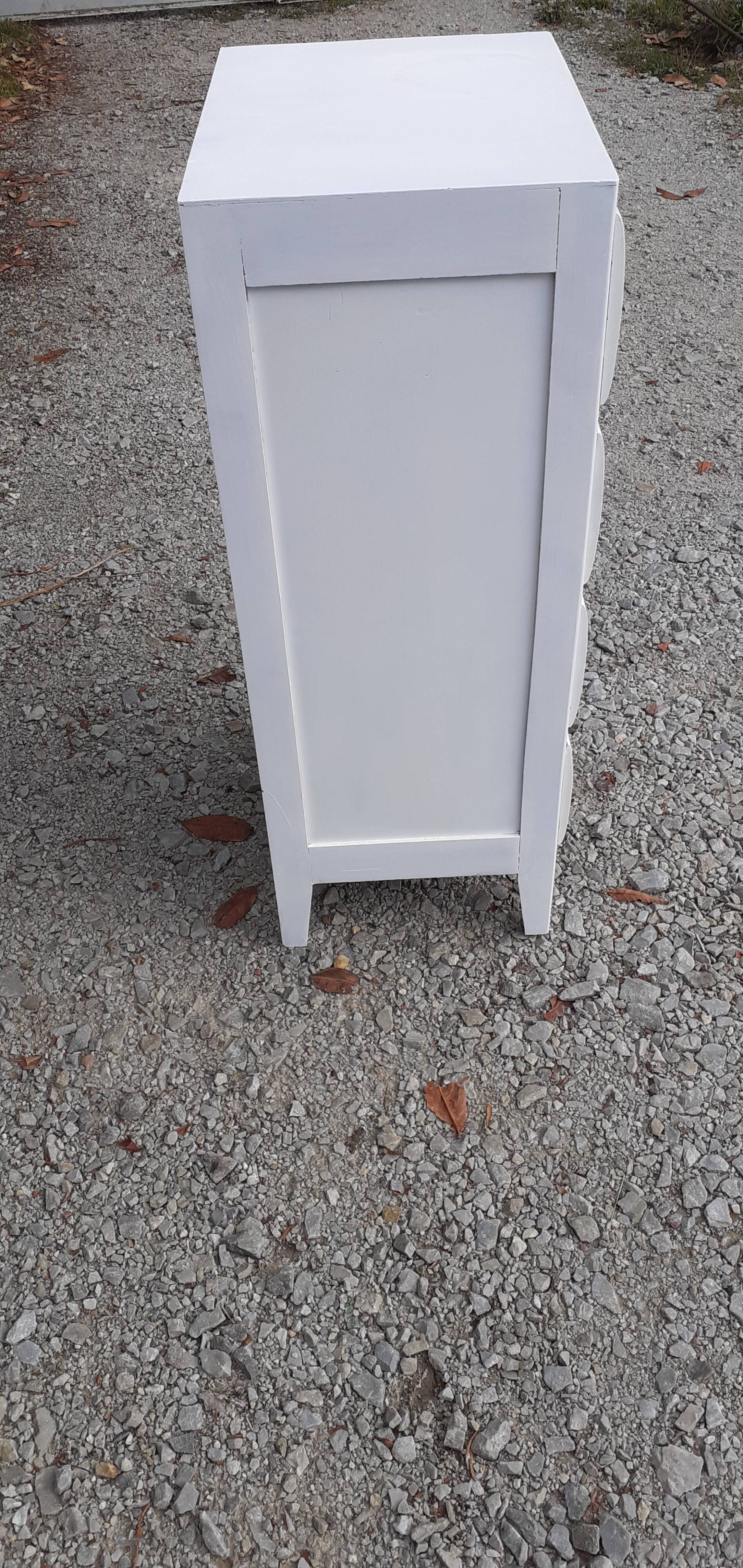 Chest of drawers 4 drawers feet compass white