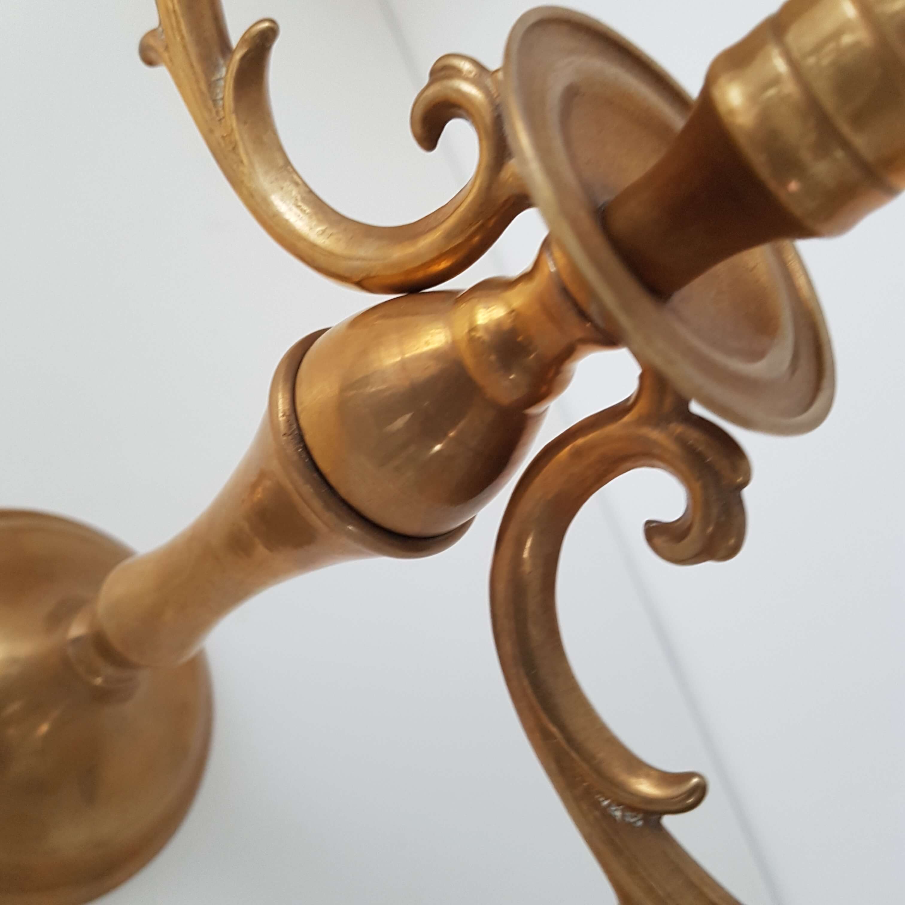 Candlestick old brass 3 branches