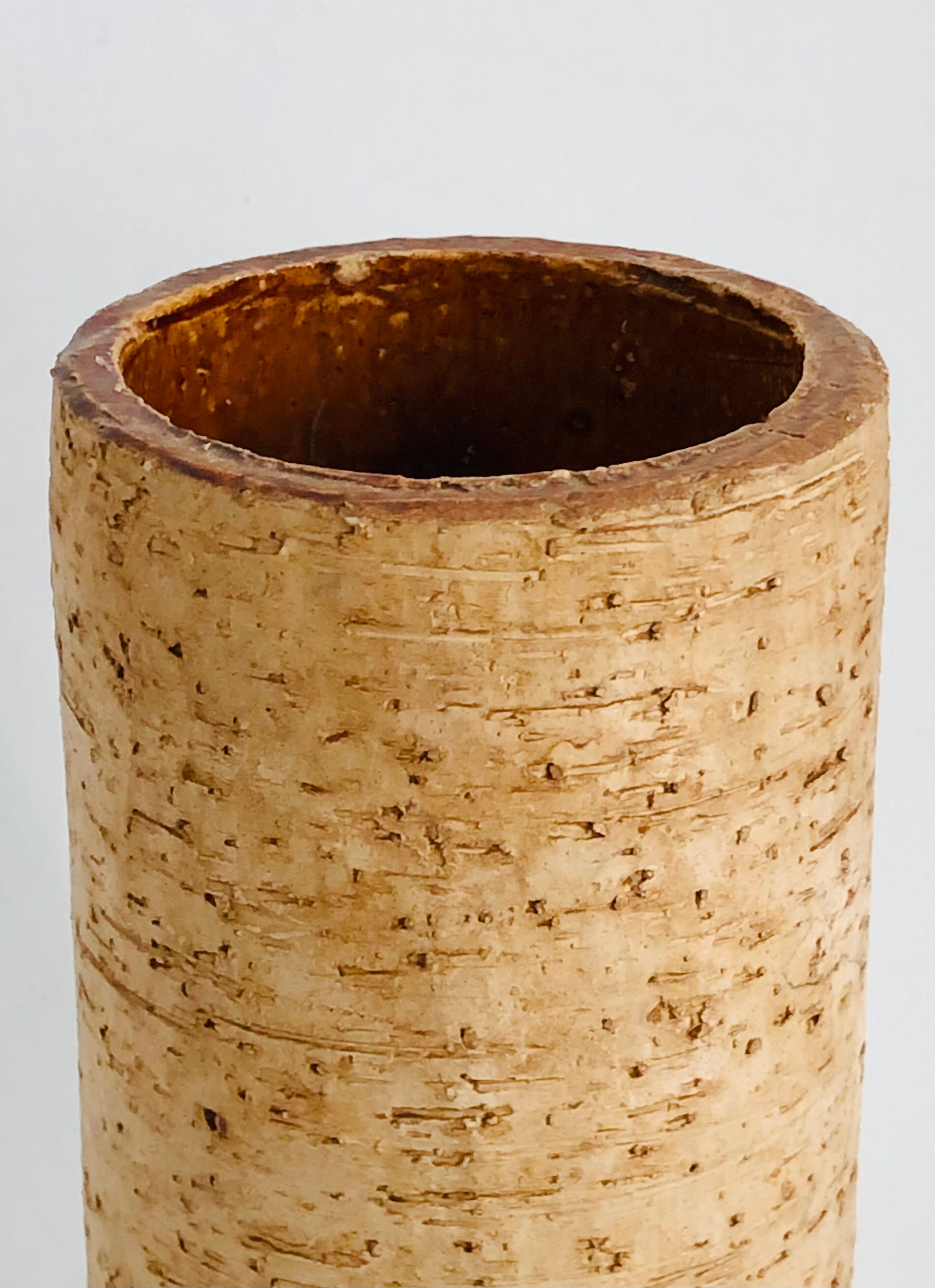 Vintage ceramic vase wood effect