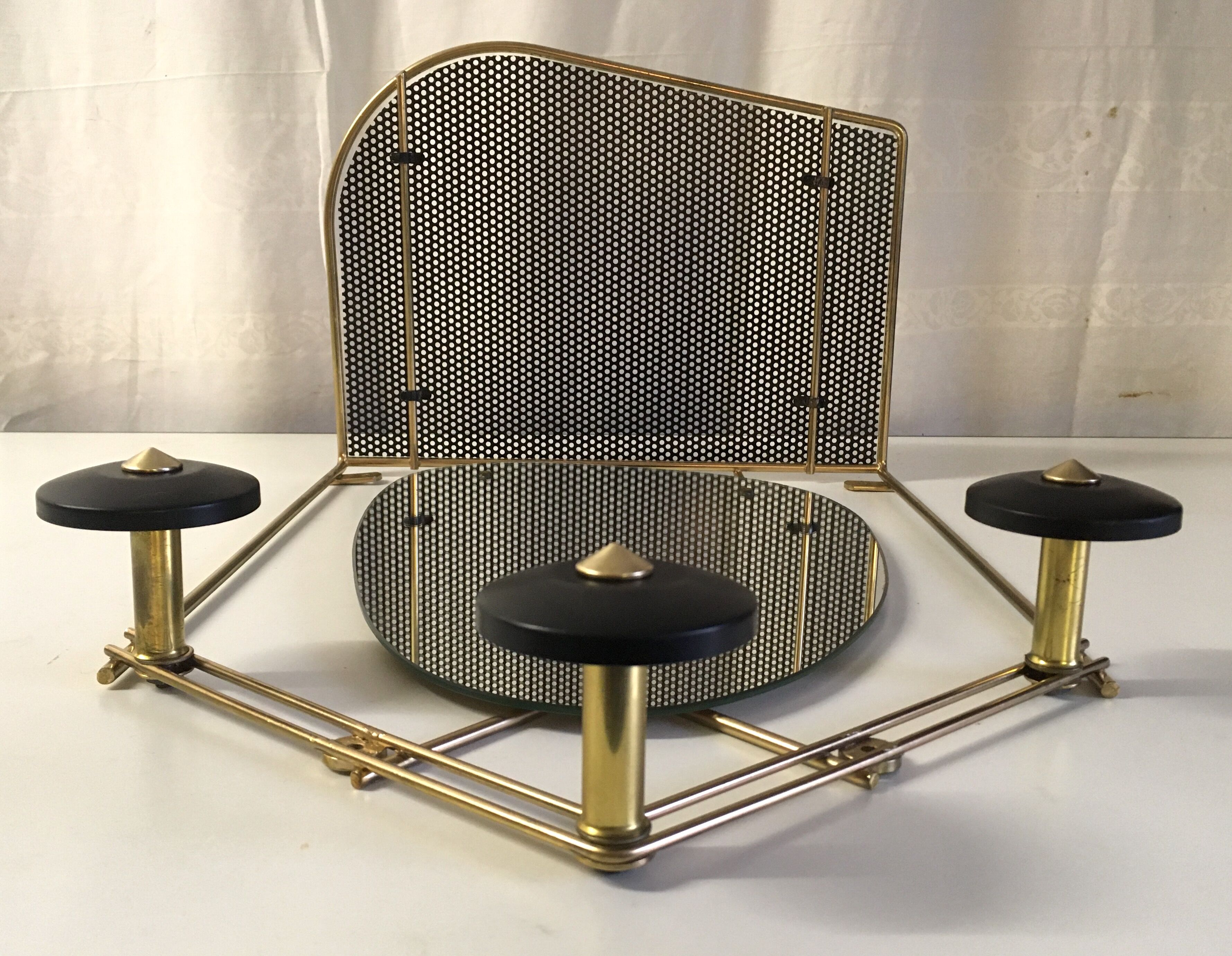 Black and gold metal coat rack., 1950