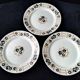 Set of 3 flat plates Pexonne Fenal Frères Nymphéa model