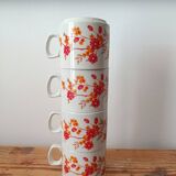 Arcoroc - 11 tasses à café vintage verre fumé