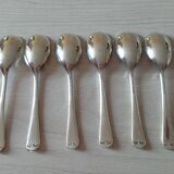 Set of 6 small silver metal spoons