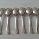 Set of 6 small silver metal spoons