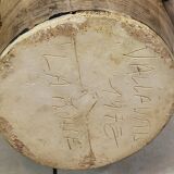 Large La Roue Vallauris ceramic vase, French, beige flower decor, 1975