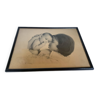 Old frame mother and baby style photography
