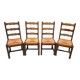 4 chaises en chêne massif et paille