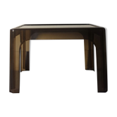 Table basse plexiglass marron fumé, design 1970