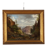 Old painting signed Ernst Gustav Doerell, landscape, 19th century.