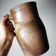 Large antique stoneware jug from Puisaye, pyritic, late 19th century.