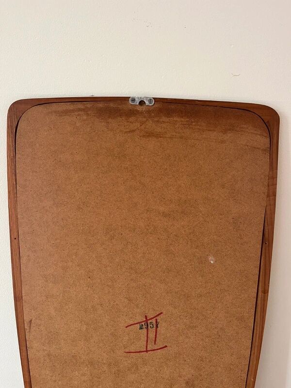 Vintage Danish teak mirror with lovely organic edges.