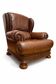 Fauteuil à oreilles en cuir anglais vintage – années 1980