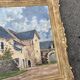 Oil painting of a Breton manor signed M. Garnier in a gilded frame - Antique