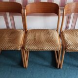 Set of 6 chairs Baumann vintage sled