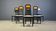 Vintage burl wood and lacquer dining chairs, 1980s