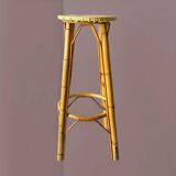 Vintage bamboo and rattan bar stool