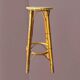 Vintage bamboo and rattan bar stool