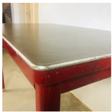 Red vintage steel desk or table