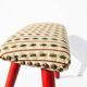 Vintage Tripod Stool Kilim Red Oval Footrest 35cm Firm