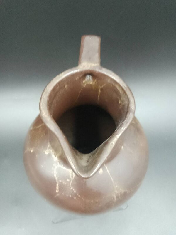 Pot à crème en Grès à glaçure brune et dorée par Lucien Brisdoux France 1930