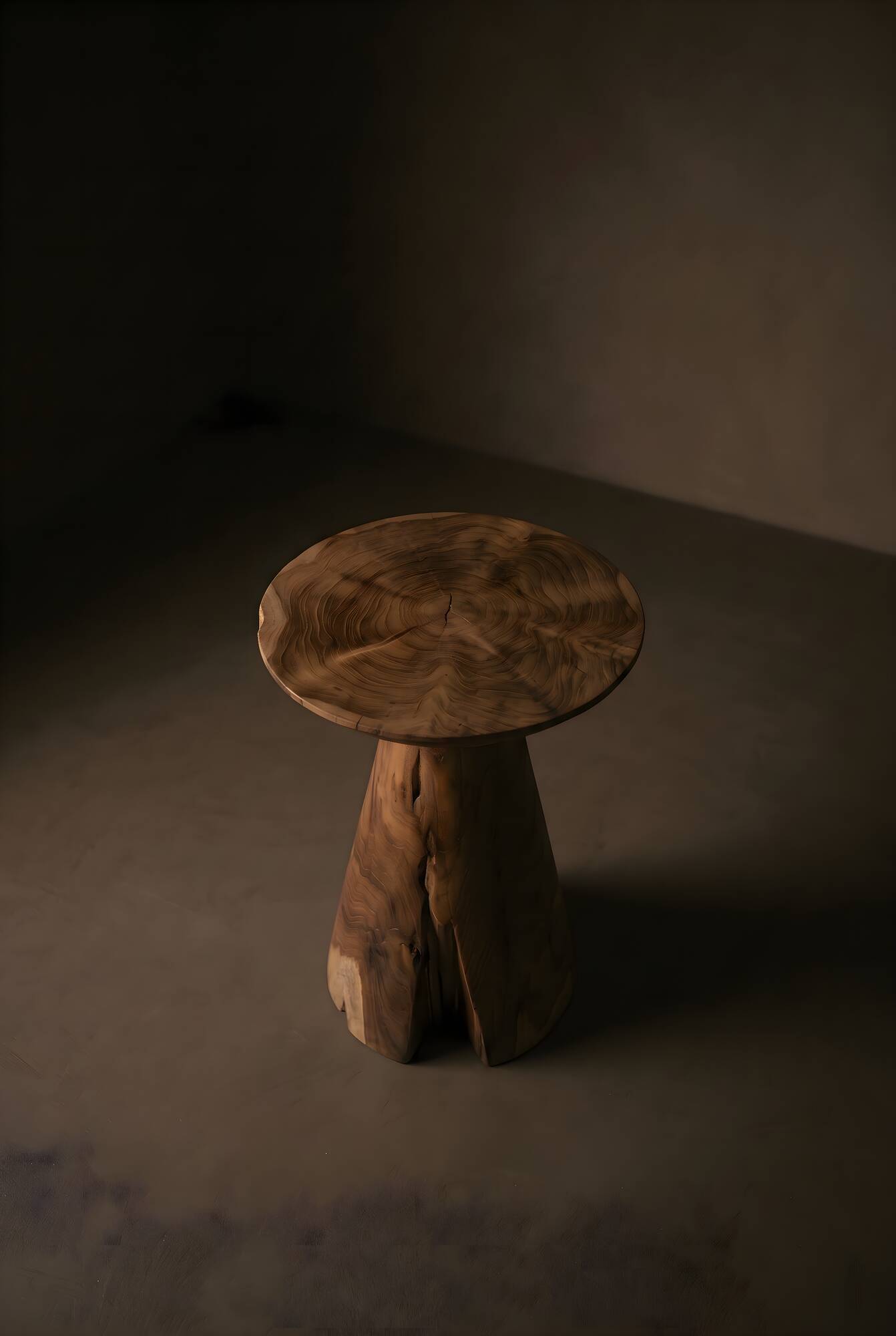 DINA side table stool in hand-carved solid recycled teak.