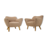 Pair of design club armchairs, 1970's.