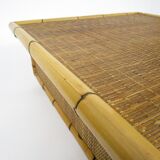 Bamboo and rattan coffee table, 1970s