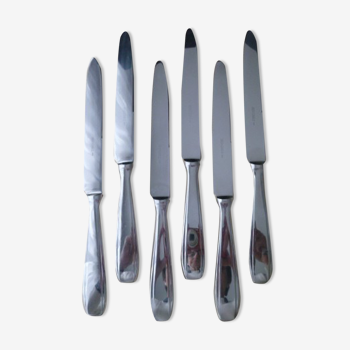 Coffret de 6 couteaux de table en acier inoxydable monobloc